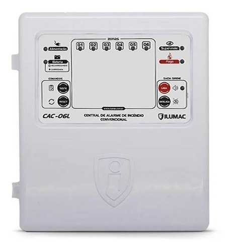 Central De Alarme Convencional Cac06.12l 12v Sem Bateria