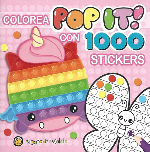 Colorea Con Pop It 1000 Stickers Unicornio Gato De Hojalata