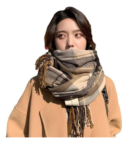 Nn Bufanda Invierno Unisex Cuadros Coreano/grueso Y Versátil