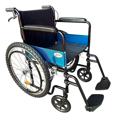 Silla De Ruedas Compacta Adulto Plegable Todo Terreno Lujo Color Negro