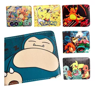 Cartera Pokemon Piel Sintética Pikachu, Ash Ketchum, Snorlax