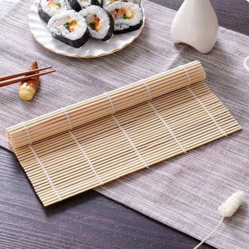 Imagen 2 de 5 de Esterilla Para Elaborar Sushi Bamboo 23x23cm Calidad Premium