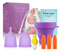 Comprar 2 Copa Menstrual S\u002Fl+vasos Esterilizadores+cepillo Limpieza Color Violet-2l