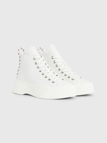 Zapatillas Caña Alta Con Plataf. Mujer Tommy Hilfiger Blanco