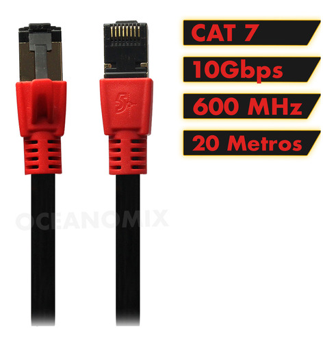 Cabo Rede Cat7 Premium 20m 10gbps 600 Mhz Gamer Ps4 Ps5 Xbox