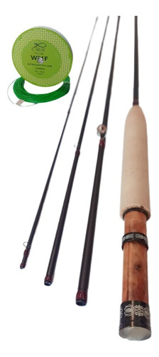 Caña Pesca Con Mosca Ultraliviana #1 Con Linea #1 Incuida Negro