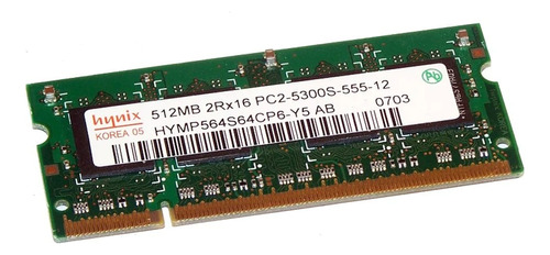 Memoria Ram Sodimm Pc2-5300s-555 512 Mb 1rx8 Ramaxel X2 1gb