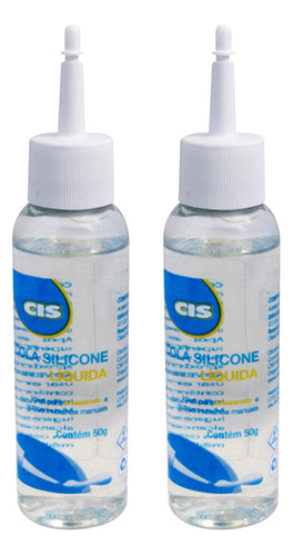 Cola Silicone Líquida Cis Eva Isopor Artesanato 50g Kit 2 Un