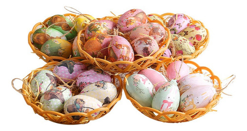 Diseño De Escena De Adornos De Canasta De Huevos De Pascua