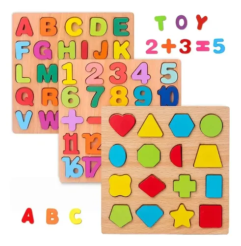 Kit 3 Jogos Brinquedos Educativos Numeros Letras Alfabeto - R$ 34,44