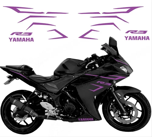Adesivo Faixa Vinil Grafismo Carenagem Moto Yamaha R3 M07