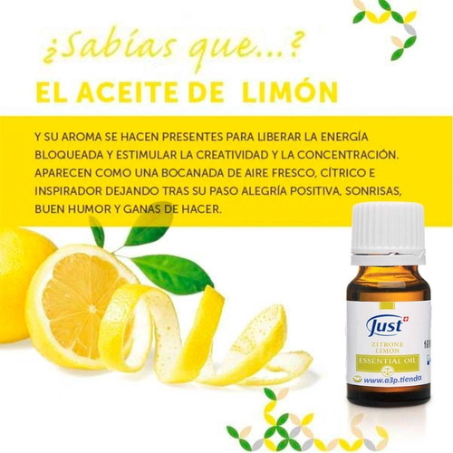 Imagen 4 de 6 de Aceite Esencial De Limon 10ml Inspiración Just Original