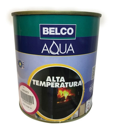 Pintura Esmalte Alta Temperatura 900 Ml Belco Color Negro