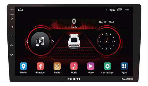 Radio Auto 2 Din Android Touch Hd De 9'' Aiwa Aw-a802bs Color Negro