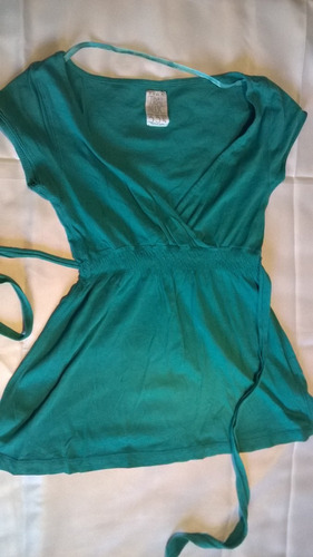 Blusa Modal. Zara. Impecable. Ts.verde Esmeralda.escote,lazo