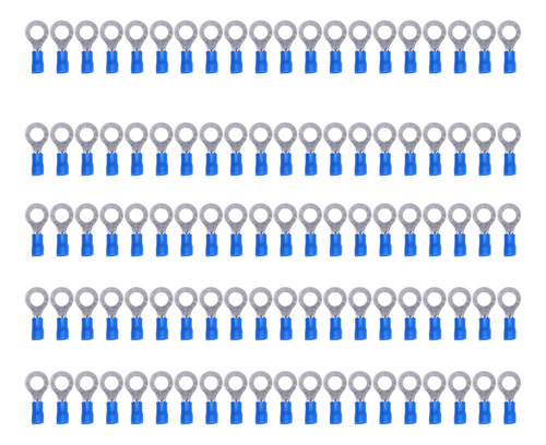 100 Unidades De Terminales Anulares Preaislados, Cobre Y Pvc