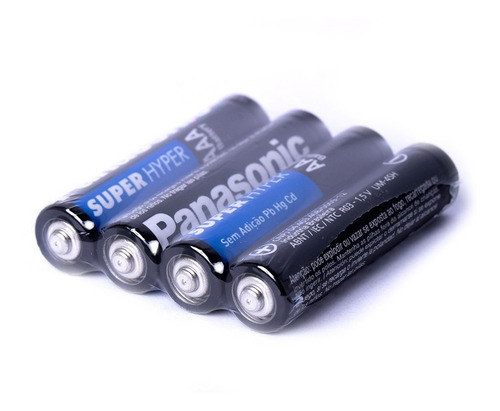 Imagem 3 de 5 de Pilha Palito Aaa Panasonic Comum 3a Cartela C/ 4 Unidades
