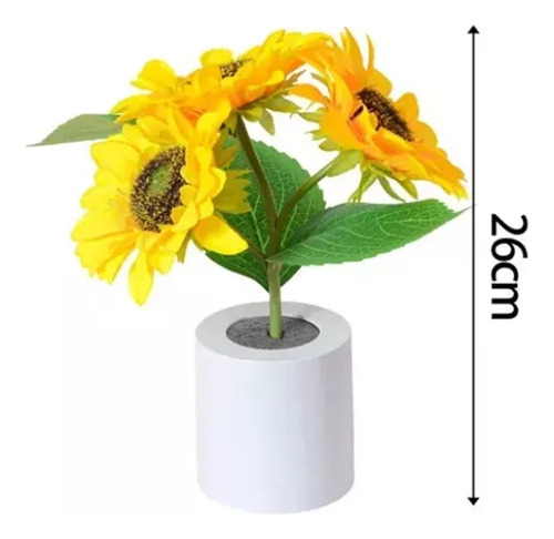 Lámpara De Girasol Con Luz Nocturna De Girasol En Maceta