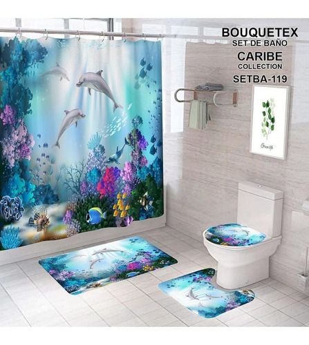 Imagen 2 de 8 de Set De Juego De Baño 3d Con Alfombra....
