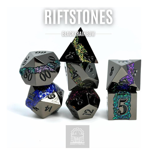 Dados Poliedrales Sages Portal Metal Riftstone Dnd Dice De 7
