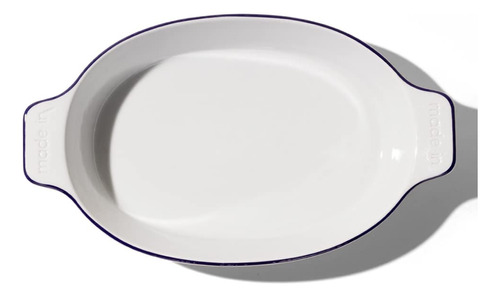 Plato Ovalado Para Hornear - Porcelana Hecha Mano Hecho Azul