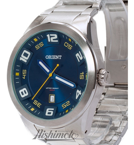 Relógio Orient Masculino Sport Mbss1298 D2sx Azul Analogico Cor da correia Prata Cor do bisel Prata