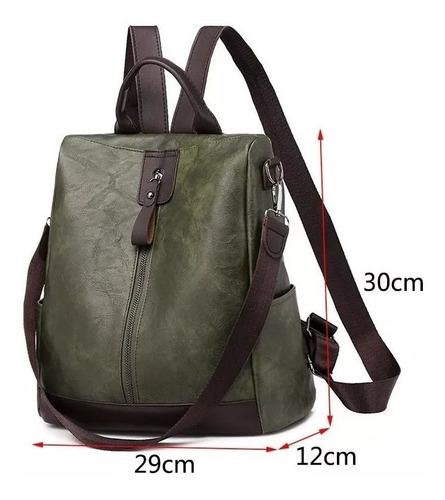 Imagen 5 de 8 de Mochila Dama Eco Cuero Bolso De Mujer Queen Antirrobo