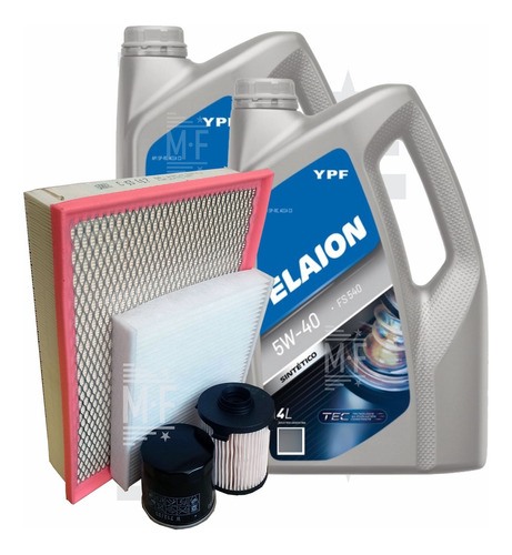 Kit 4 Filtros + 8 L Aceite Elaion Fs - Toyota Hilux 2.8 