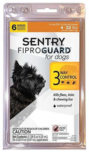 Sentry Fiproguard Tópica Pulgas Y Garrapatas Para Perros