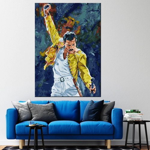 Quadro Tecido Canvas Freddie Mercury Decoração Sala Quarto