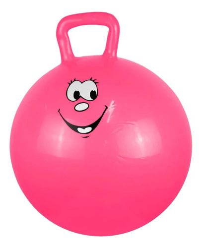 Bola Pula Pula 60 Cm Rosa Alça + Baldinho De Praia Colorido