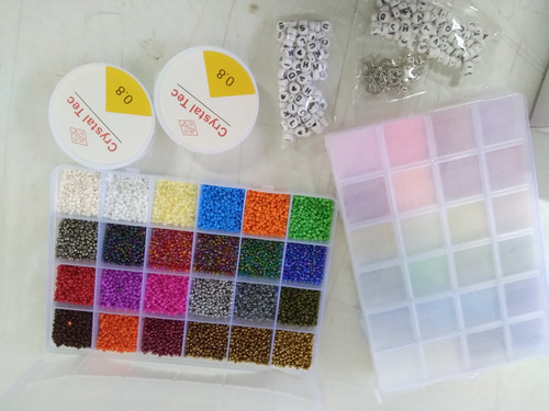 Set 3500 Cuentas De 2mm Chaquiras Kit Fabricación De Joyas