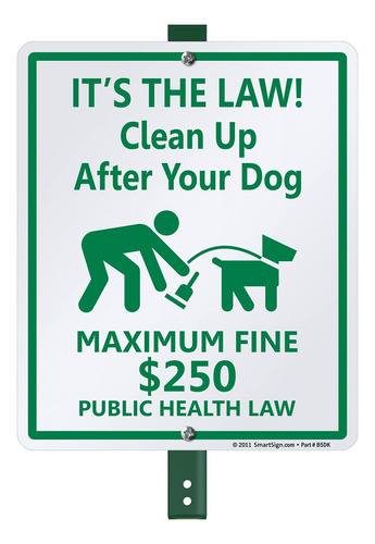 Smartsign Letrero Lawnboss® «it's The Law! Clean Up After 