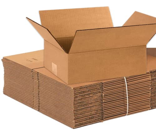 Shipping Boxes Flat 12 L X 9 W X 4 H, 25-pack | Corruga...