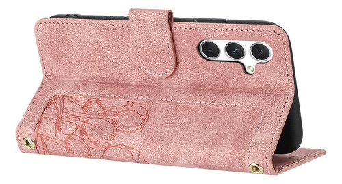 Funda De Piel Con Ranura Tipo Cartera Para Motorola, Color Rosa Yjh