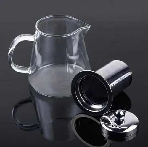 Imagen 6 de 10 de Tetera Vidrio Resistente Al Fuego Con Infusor Para Té 1200ml