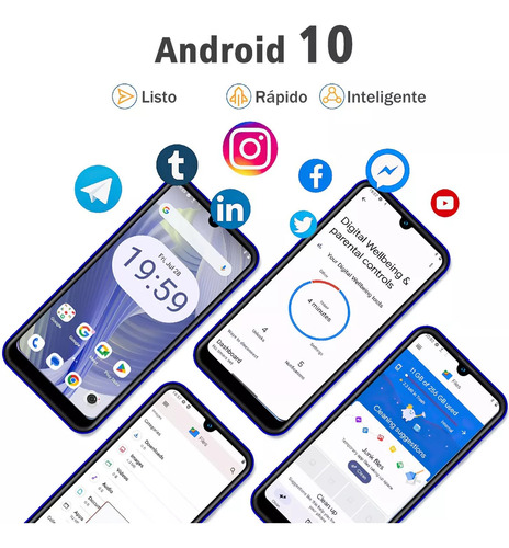 Twl F2x Teléfonos Celular Dual Sim 6.26 Hd 2+16gb Soporte Expansión 128 Gb Smartphone Con Reconocimiento Facial Doble Cámara