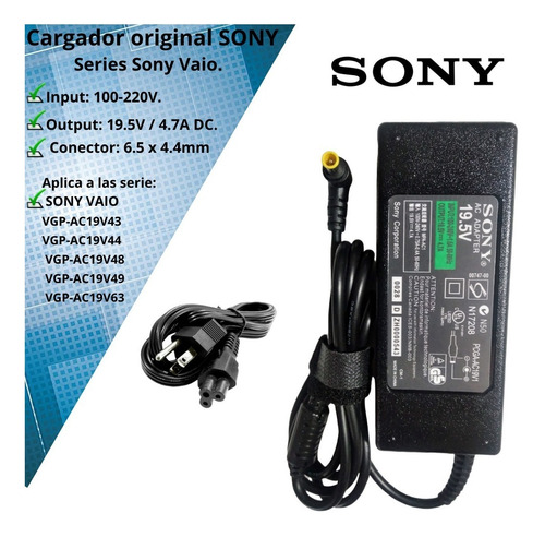 Cargador Para Laptop Sony Pin Central Original Nuevo