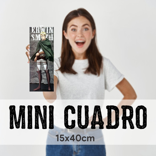 Mini Cuadro 15x40 Cm Shingeki No Kyojin Erwin Smith