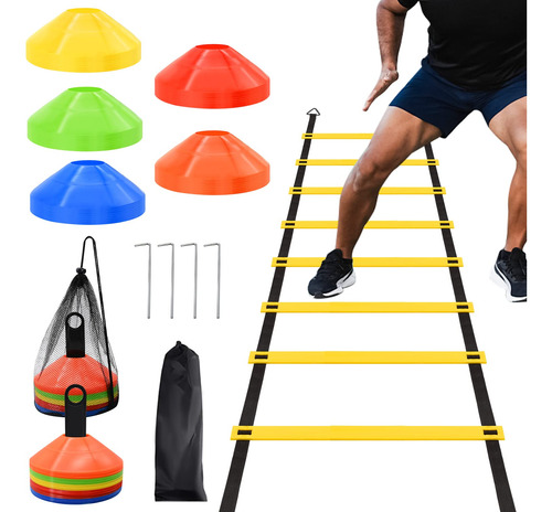 Escalera Agilidad Entrenamiento Velocidad Cono Disco