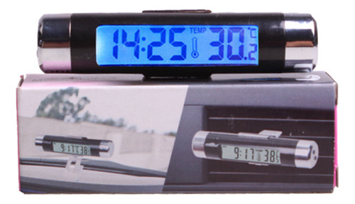 Reloj Termómetro Con Pantalla Digital For Coche 2 En 1 Led
