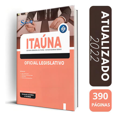 Apostila Câmara De Itaúna - Mg 2022 - Oficial Legislativo, De Professores Especializados., Vol. Único. Editora Editora Solução, Capa Mole, Edição 2022 Em Português, 2022