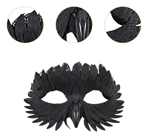 Halloween Decor Feather Eye For Stage Performance Prom Negro