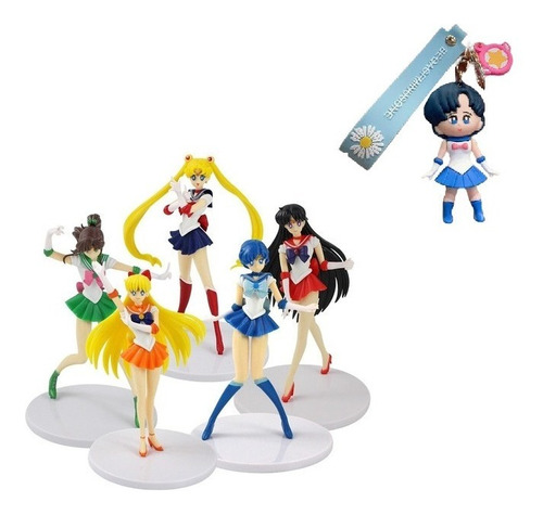 Sailor Moon Figuras X 5 Colección Usagi Mercury Mas Llavero