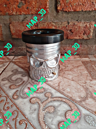 Mate Piston Calavera Con Bala 3d