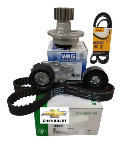 Kit Distribucion Chevrolet Aveo 1.6 16v Original Ina+ Poly V