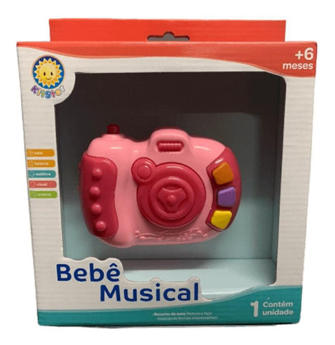 Bebê Musical Câmera Rosa 782 - Kitstar