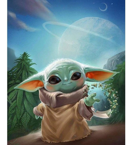 Kit De Pintura 5d Con Diamantes Star Wars Baby Yoda