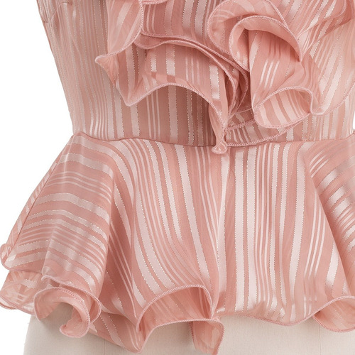 Imagen 5 de 7 de Blusa Fiesta Peplum Destellos Holanes Noche Elegante Sexy.