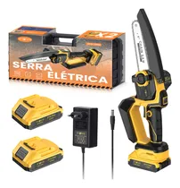 Comprar Mini Motosserra Moto Serra Portátil Elétrica Com 2 Baterias de 6 Polegadas 2 Baterias de 21V Maleta de Transporte Sem Fio Potência 600W de potência Sabre 2000mnAh